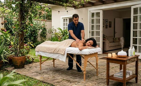 Massagem no jardim